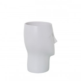 Vaso Alexandra House Living Bianco Ceramica Faccia 12 x 12 x 22 cm
