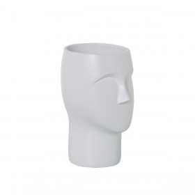 Vaso Alexandra House Living Bianco Ceramica Faccia 12 x 12 x 22 cm