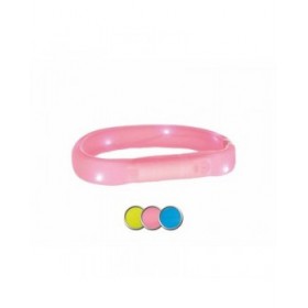 Collare LED per Animali Domestici Trixie Flash USB Azzurro L/XL