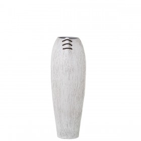 Vaso da pavimento Alexandra House Living Bianco Ceramica Righe 20 x 20 x 57 cm