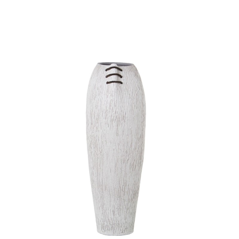 Vaso da pavimento Alexandra House Living Bianco Ceramica Righe 20 x 20 x 57 cm