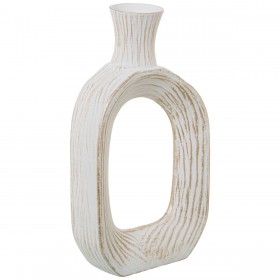 Vaso Alexandra House Living Bianco Dorato Ceramica 11 x 27 x 47 cm