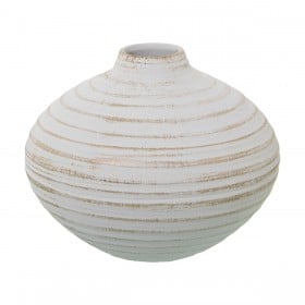 Vaso Alexandra House Living Bianco Dorato Ceramica 24 x 20 cm