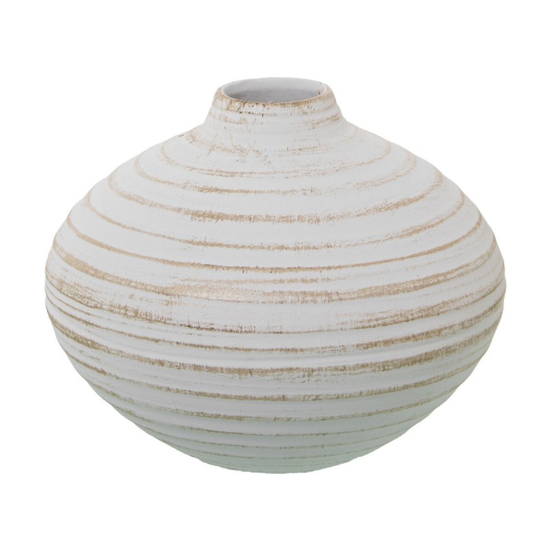 Vaso Alexandra House Living Bianco Dorato Ceramica 24 x 20 cm
