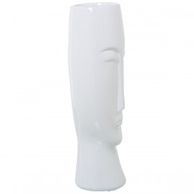 Vaso Alexandra House Living Bianco Ceramica Luminoso Faccia 16 x 15 x 47 cm