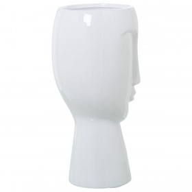 Vaso Alexandra House Living Bianco Ceramica Luminoso Faccia 22 x 22 x 47 cm