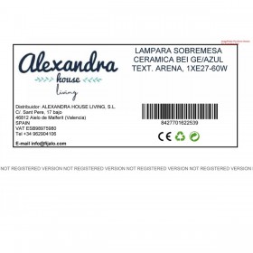 Lampada da tavolo Alexandra House Living Azzurro Bianco Beige Ceramica 60 W 35 x 42 x 35 cm