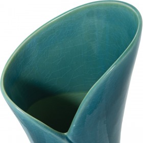 Vaso Alexandra House Living Azzurro Bianco Ceramica 12 x 16 x 38 cm