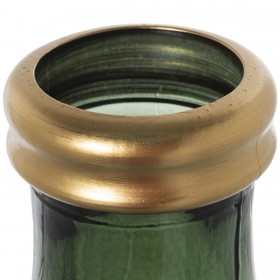 Vaso da pavimento Alexandra House Living Verde Dorato Cristallo 25 x 25 x 70 cm