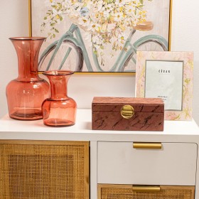 Vaso in Vetro Riciclato Alexandra House Living Rosa Cristallo 18 x 32 cm