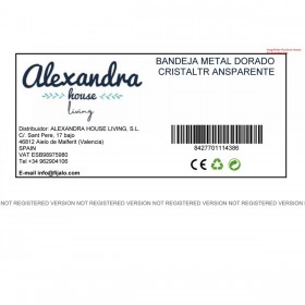 Vassoio Alexandra House Living Dorato Cristallo Ferro 30 x 7 x 18 cm