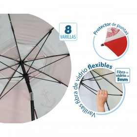 Ombrellone Rosso Ø 180 cm SPF50+ Marino
