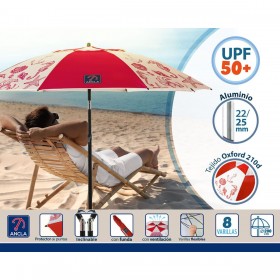 Ombrellone Rosso Ø 200 cm SPF50+ Marino
