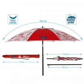 Ombrellone Rosso Ø 200 cm SPF50+ Marino