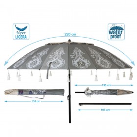 Ombrellone Grigio Ø 220 cm SPF50+ Boho