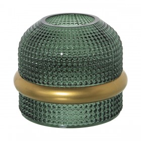 Vaso Alexandra House Living Verde Dorato Cristallo 16 x 16 x 14 cm