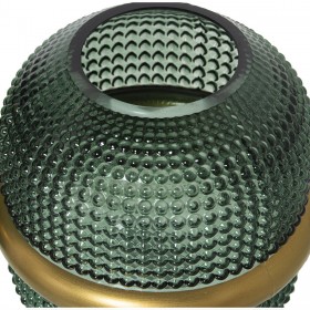 Vaso Alexandra House Living Verde Dorato Cristallo 16 x 16 x 14 cm