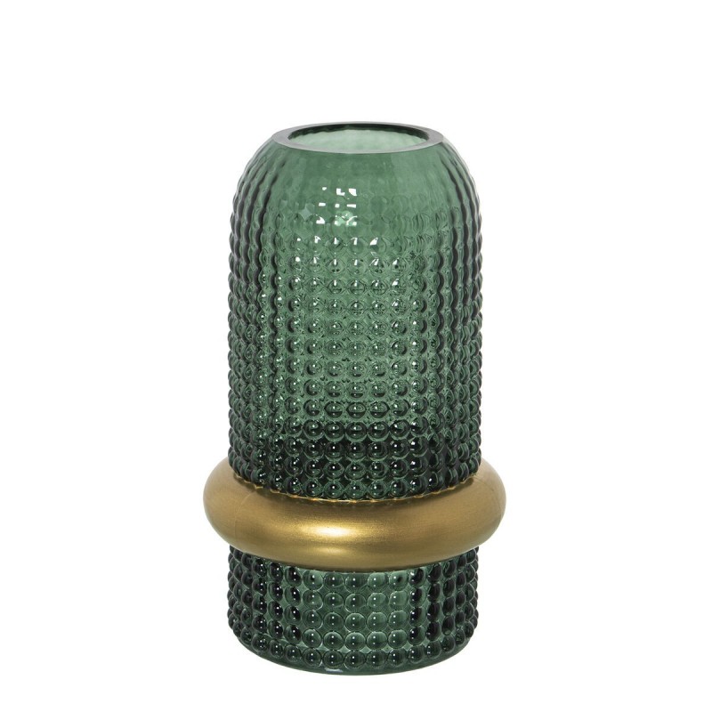 Vaso Alexandra House Living Verde Dorato Cristallo 11 x 20 cm