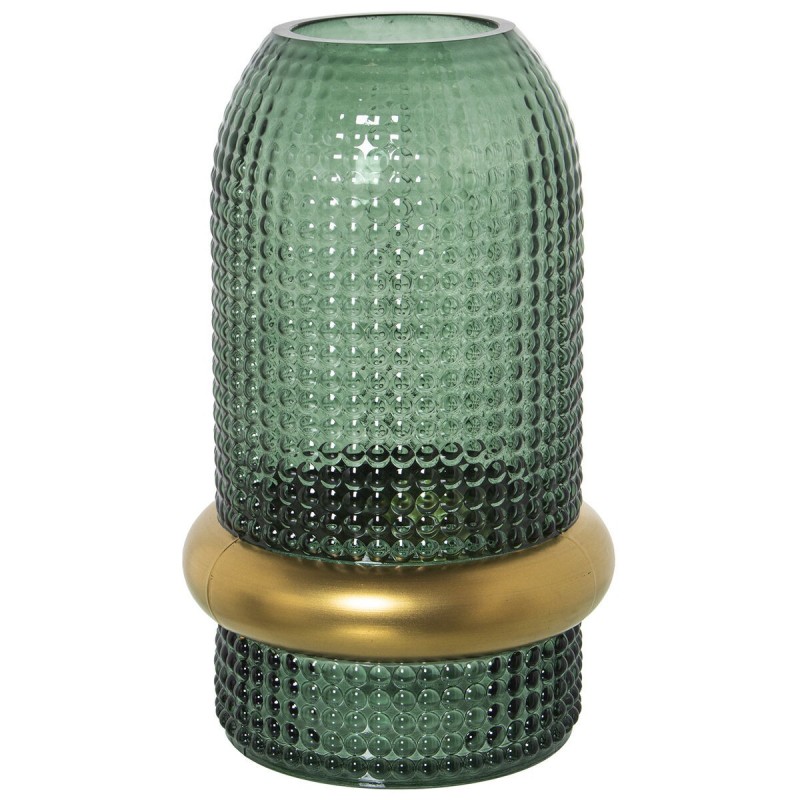 Vaso Alexandra House Living Verde Dorato Cristallo 13 x 13 x 23 cm