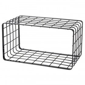 Contenitore per Sistemare Multiuso Inde Nero 34 x 19 x 18 cm Griglia