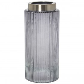 Vaso Alexandra House Living Grigio Dorato Cristallo 12 x 26 cm