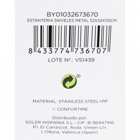 Scaffale Confortime Metallo 52 x 34 x 110 cm