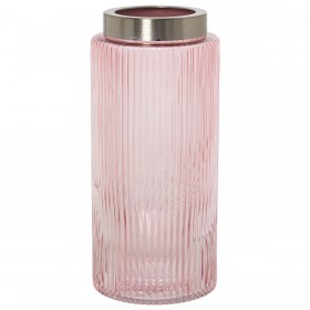 Vaso Alexandra House Living Rosa Dorato Cristallo 10 x 10 x 24 cm