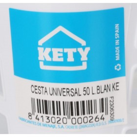 Cesto per i Panni Sporchi Con manici Bianco 50 L (6 Unità)