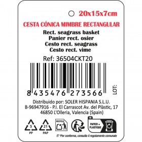 Cestino Multiuso Privilege Korne Marrone vimini Rettangolare 20 x 15 x 7 cm (36 Unità)