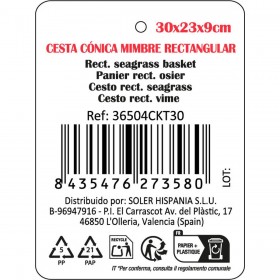 Cestino Multiuso Privilege Korne Marrone vimini Rettangolare 30 x 23 x 9 cm (12 Unità)