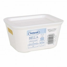 Scatola portaoggetti con coperchio Bella Antracite 13,9 x 11,4 x 7,2 cm (12 Unità)