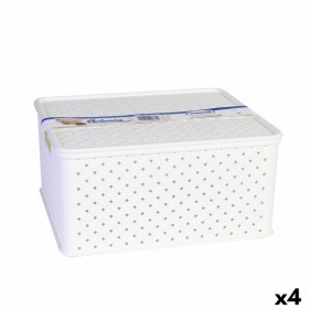 Scatola portaoggetti con coperchio Tontarelli Arianna Bianco 13 L 33 x 29 x 16 cm (4 Unità)