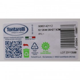 Cesto per i Panni Sporchi Tontarelli Cover line Con manici Plastica Bianco 62,5 x 44,5 x 27,5 cm (12 Unità)