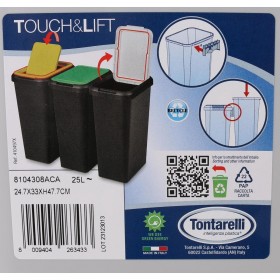 Secchio della spazzatura Inde Touch&lif Grigio (6 Unità)