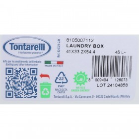 Cesto per i Panni Sporchi Tontarelli Laundry Con coperchio 45 L Bianco 41 x 33,2 x 54,5 cm (12 Unità)