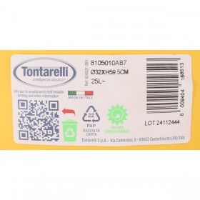 Secchio per la Spazzatura Tontarelli Small hoop Giallo Nero 25 L (10 Unità)