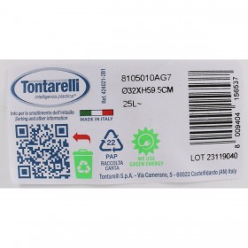 Cestino Tontarelli Small hoop (10 Unità) Bianco 25 L