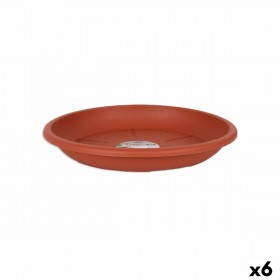 Piatto per Vaso Dem Squares Marrone 24 x 2 x 3,2 cm (6 Unità)