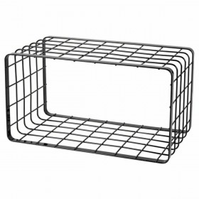 Contenitore per Sistemare Multiuso Inde Nero 34 x 19 x 18 cm Griglia (2 Unità)