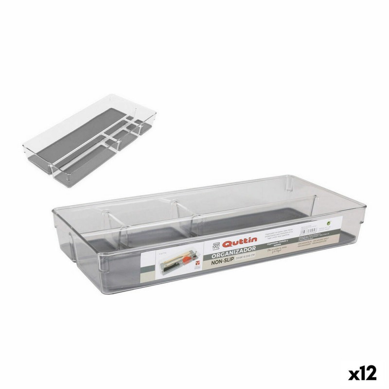 Contenitori per Cassetti Quttin Non-Slip 39,8 x 18,5 x 6 cm (12 Unità)