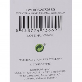 Scaffale Confortime Metallo Bianco 52 x 34 x 86 cm (2 Unità)