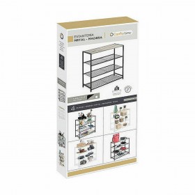 Scaffale Confortime Nero Metallo 60 x 30 x 63,5 cm (3 Unità)