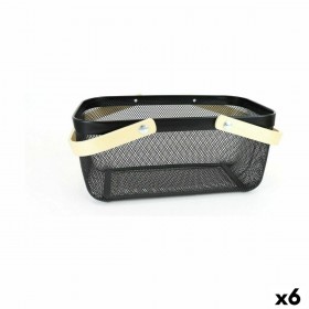 Cestino Multiuso Confortime Legno Metallo 40 x 28 x 18 cm (6 Unità)