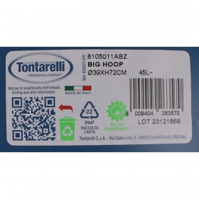 Secchio per la Spazzatura Tontarelli Big hoop Azzurro Bianco 50 L (10 Unità)