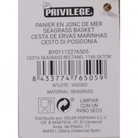 Cestino Multiuso Privilege Erba di mare Rettangolare 11 x 6,5 x 7 cm (24 Unità)