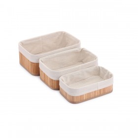 Set di Cesti Confortime Naturale Bambù (3 Pezzi) (6 Unità)