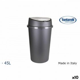 Secchio della spazzatura Tontarelli Bingo Grafite 45 L (10 Unità)