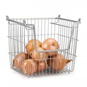 Cestino Multiuso Confortime Grigio Metallo 32 x 27 x 23 cm (6 Unità)