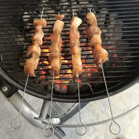 Set di Spiedini per Barbecue Algon Metallo 25 cm 12 Pezzi (24 Unità)