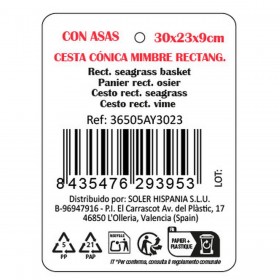 Scatola portaoggetti Privilege vimini 30 x 23 x 9 cm (8 Unità)